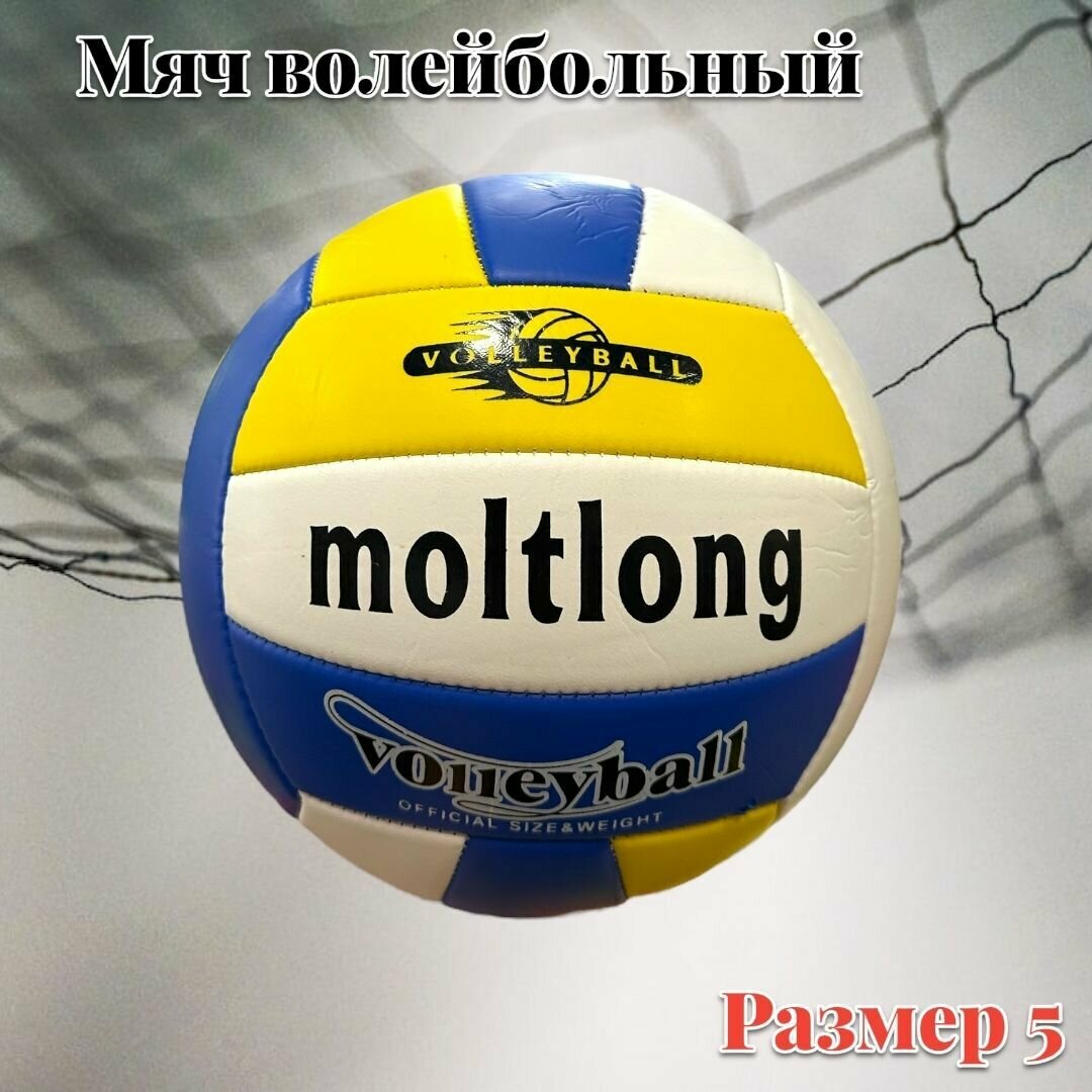 Мяч волейбольный/ кожаный синий(размер 5)