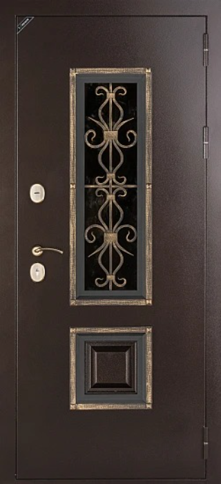 Дверь входная металлическая с элементами ковки Венеция - 2 , 97*205, сандал белый, с левосторонним открыванием - фотография № 2