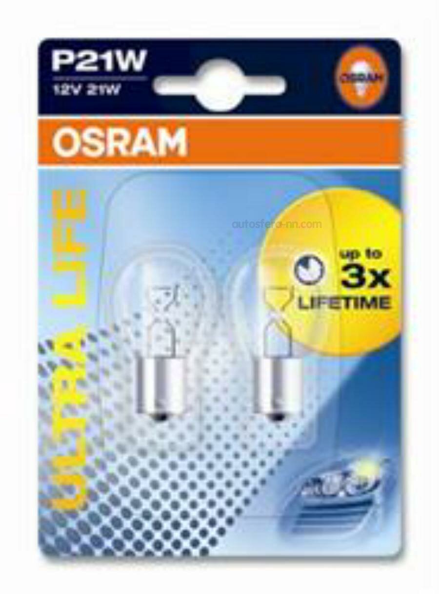 Лампа автомобильная накаливания OSRAM , P21W, 12В, 21Вт, 2шт - фото №18