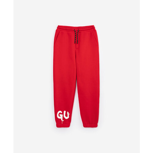 Брюки спортивные Gulliver, размер 140, красный брюки gulliver размер 140 синий красный