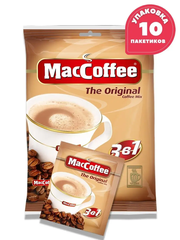 Растворимый кофе MacCoffee The Original 3 в 1, в пакетиках, 1 уп. 10 чашек