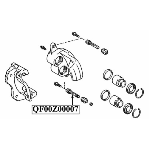 Qf00z00007_направляющая Суппорта Тормозного Переднего! Toyota Camry 01-06 QUATTRO FRENI арт. QF00Z00007