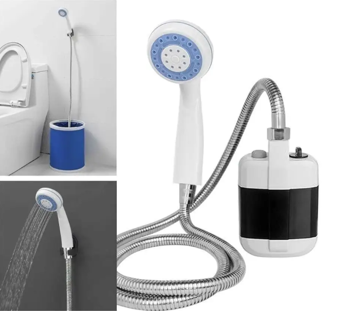 Портативный душ аккумуляторный, для дачи и туризма с USB зарядкой, разборный, переносной - фотография № 2