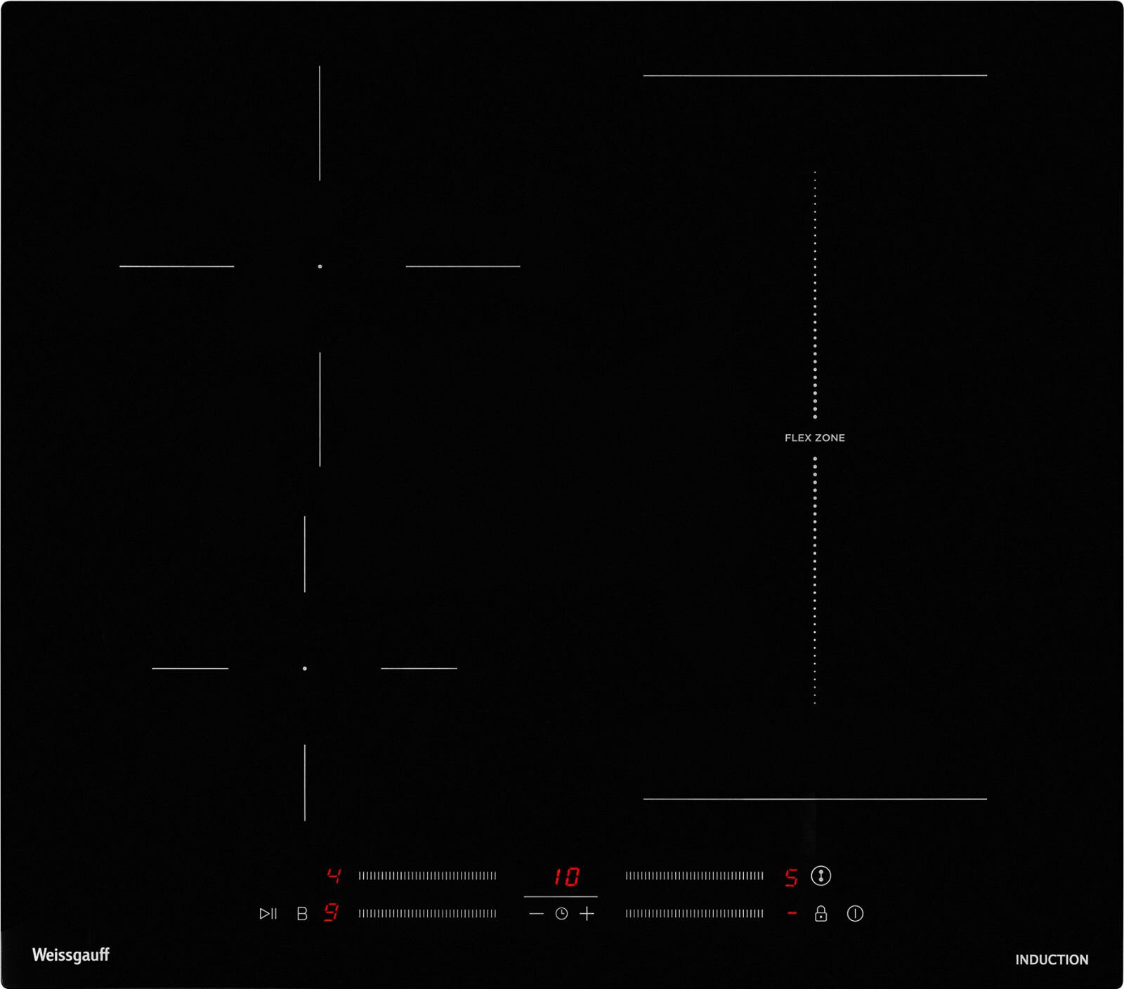 Индукционная варочная поверхность Weissgauff HI 643 BSCM Flex черный