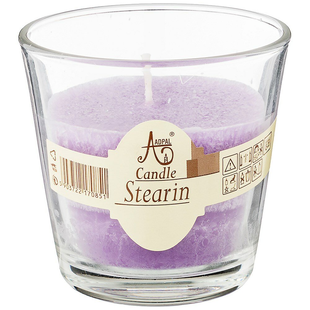 Свеча ароматическая стеариновая в стакане lavender 75 Adpal (348-804)