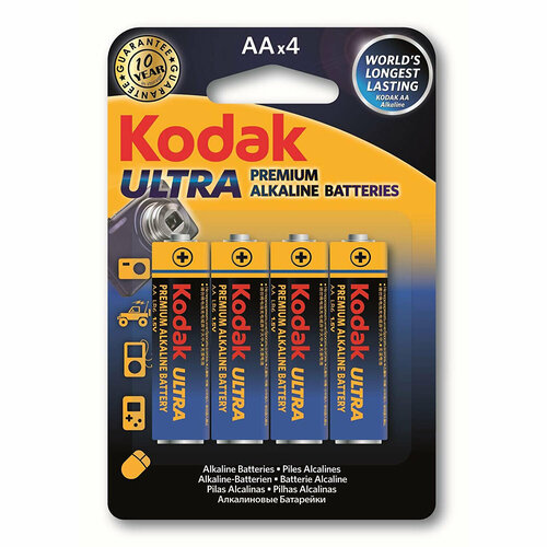 Батарейки алкалиновые Kodak ULTRA PREMIUM AA LR6 1.5В 4шт