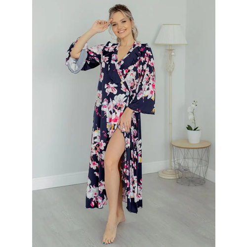 фото Халат текстильный край, размер 48, красный