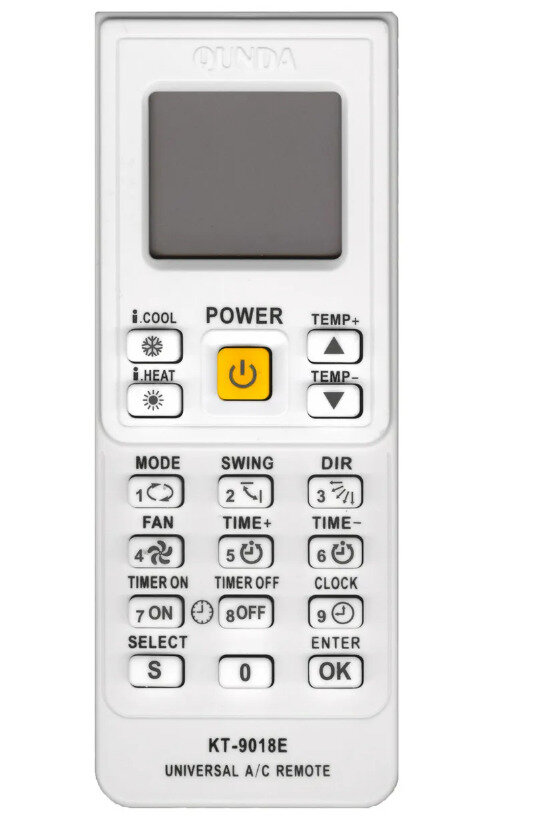 Пульт дистанционного управления для кондиционеров универсальный KT-9018E белый (4000 в 1) QUNDA - фотография № 13