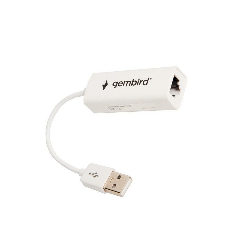 Переходник сетевой (Ethernet-адаптер) Gembird (USB Type A [папа]- Ethernet RJ-45 [мама]), NIC-U4