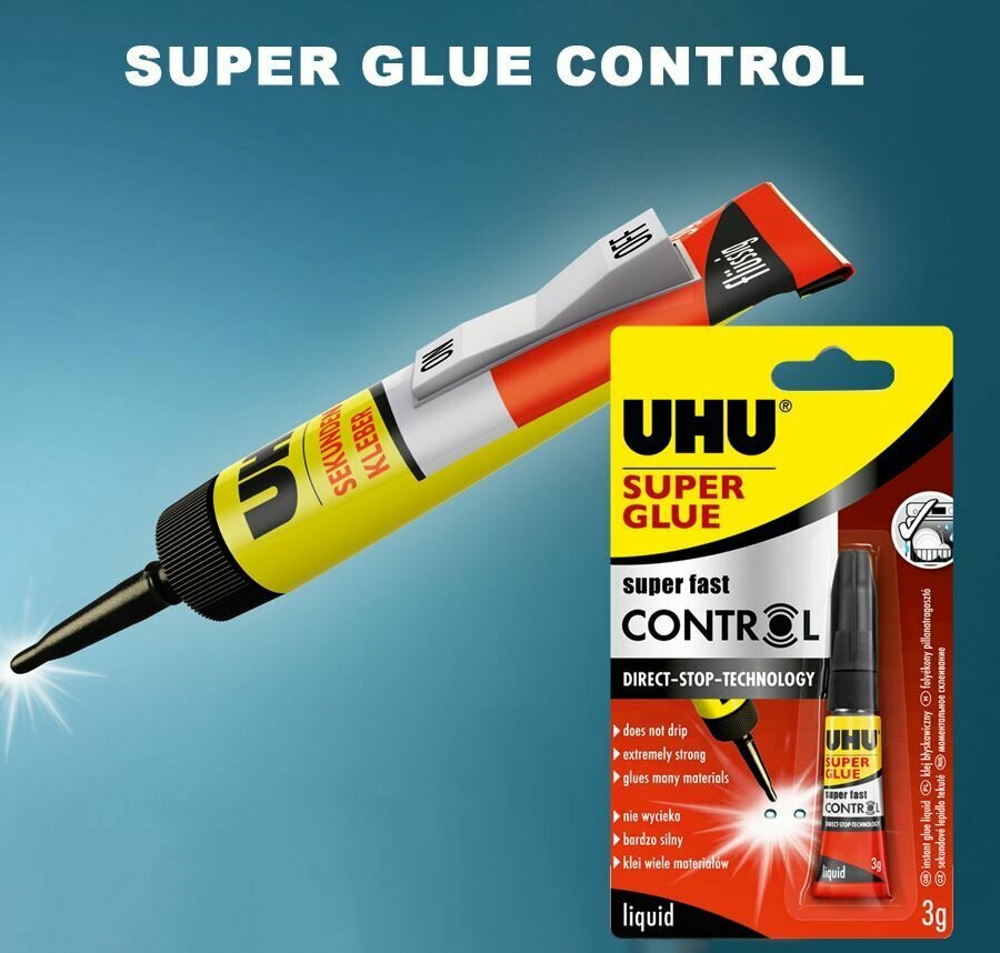 фото Клей универсальный Super Glue Control, суперклей UHU 3 мл