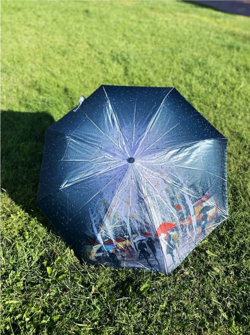 Смарт-зонт GALAXY OF UMBRELLAS, автомат, 3 сложения, купол 105 см., 8 спиц, чехол в комплекте, в подарочной упаковке, для женщин, коричневый