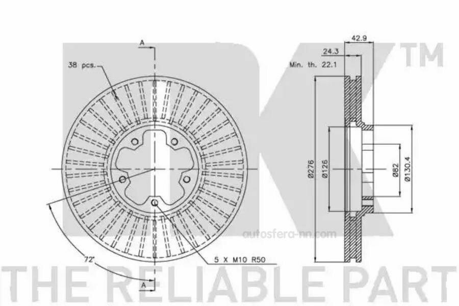 NK 202554 202554NK_диск тормозной передний!\ Ford Transit 00>