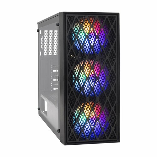 Корпус Miditower ExeGate EVO-8243-NPX600 (ATX, БП 600NPX с вент 12 см, 2*USB+1*USB3.0, черный, 3 вен