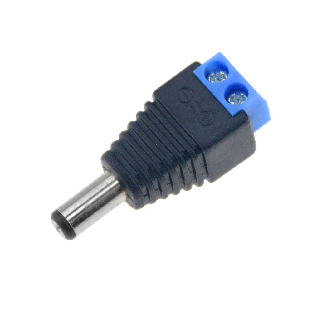 фото Переходник Клемма - jack DC 2.1х5.5 мм (male), синий, 1 шт.