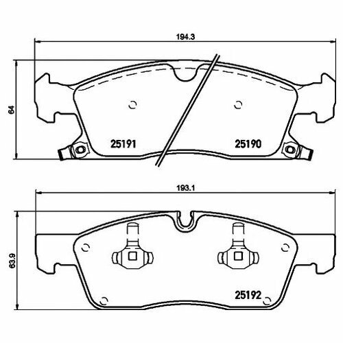 Колодки тормозные дисковые Textar 2519001 для Jeep Grand Cherokee IV