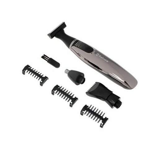 Триммер Sakura SA-5533BK для бородыусовносаушей 1-5 мм 4 насадки АКБ чёрный 279100₽