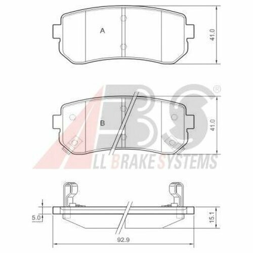 Комплект тормозных колодок Abs 37533