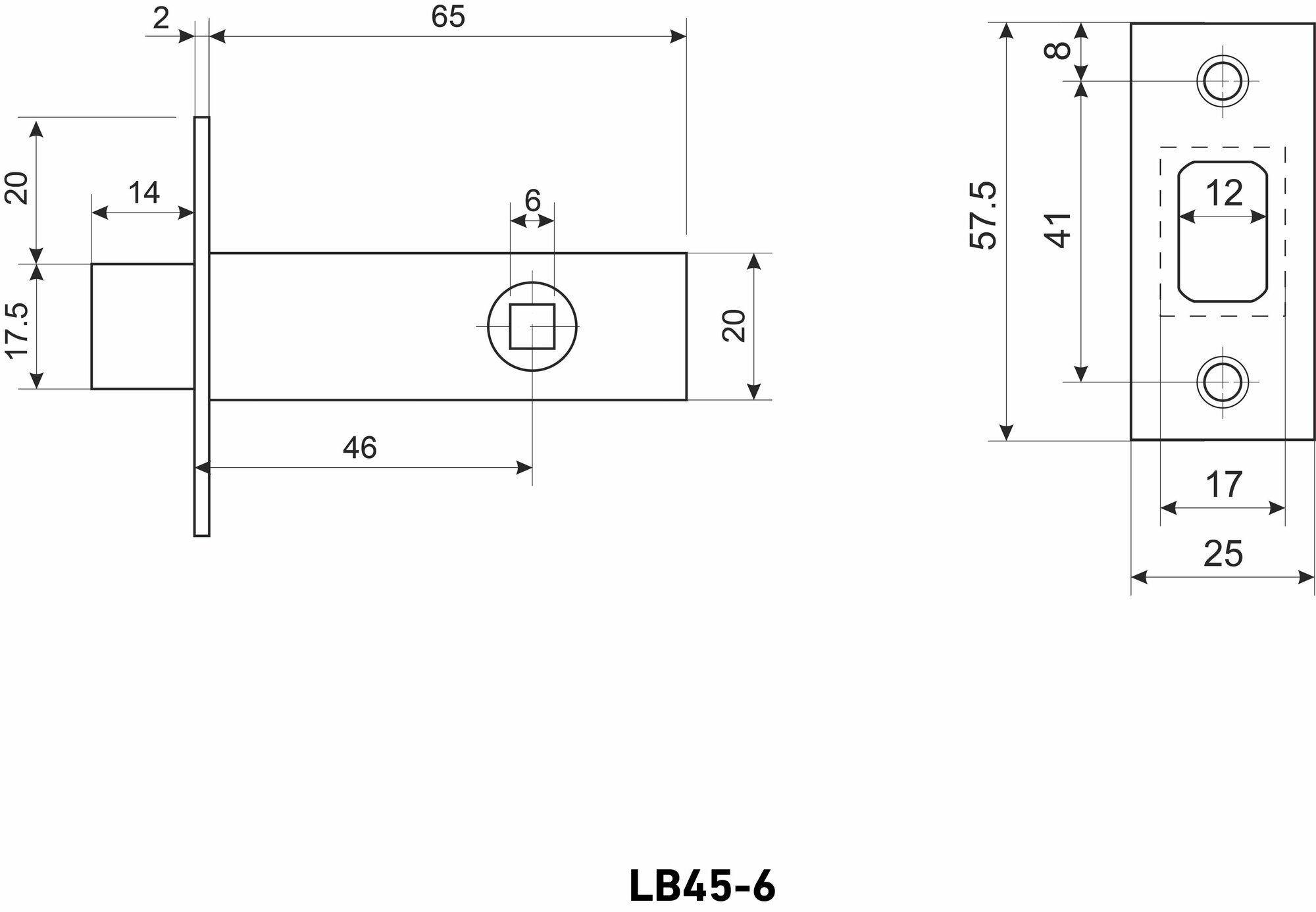 Задвижка дверная межкомнатная Аллюр АРТ LB45-6 BN, черный никель, 6мм - фотография № 3