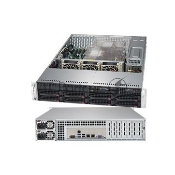 Сервер Supermicro SuperServer 6029P-TRT без процессора/без ОЗУ/без накопителей/количество отсеков 35" hot swap: 8/2 x 1000 Вт/LAN 10 Гбит/c