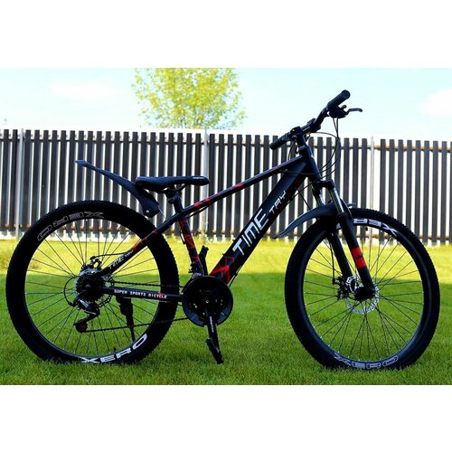 Велосипед для активного отдыха Timetry TT101 21S 24 дюйма, черно-красный