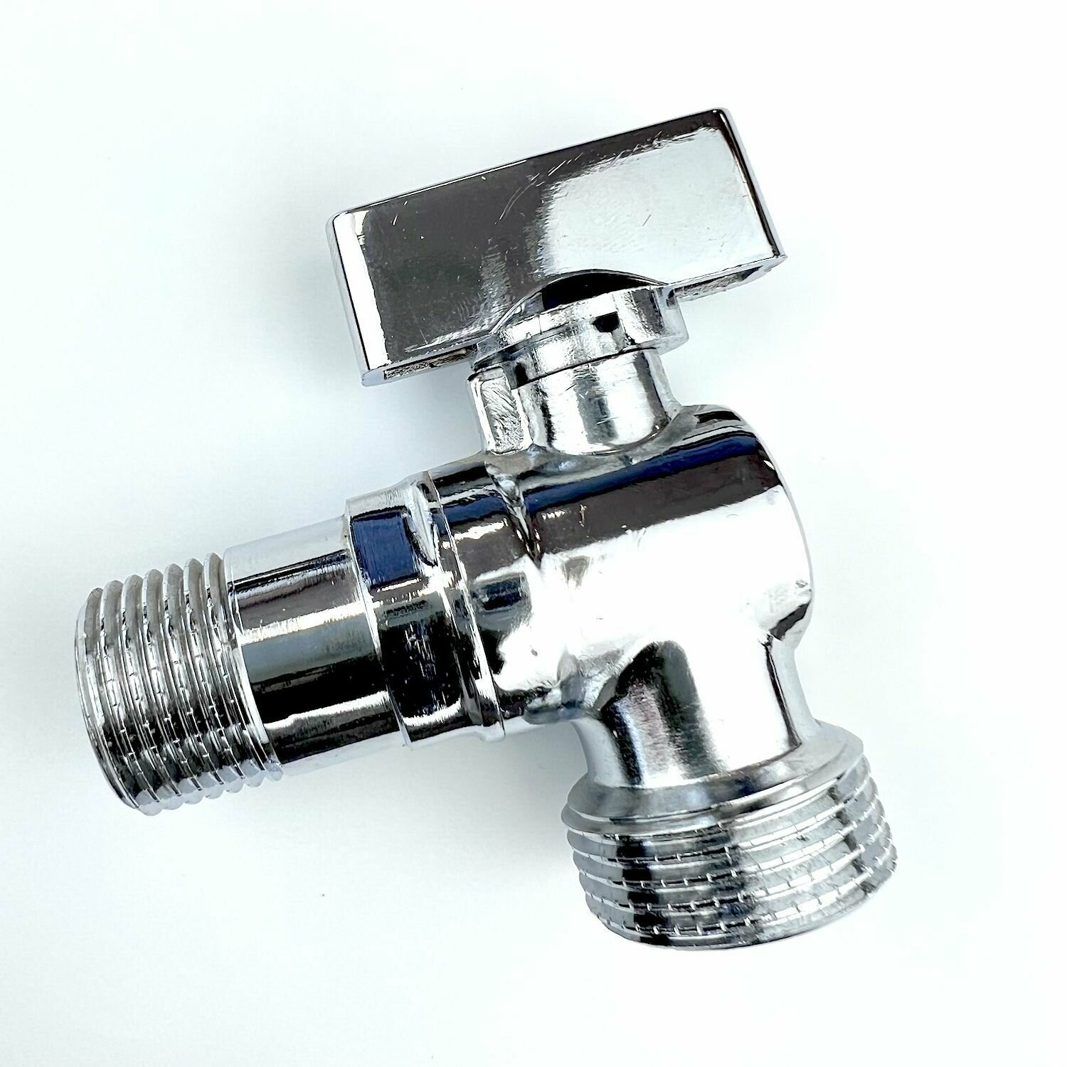 фото Кран Профитт шаровый НР 1/2 х НР 3/4 угловой для стиральных машин хромированный