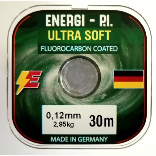 леска energi p i ultra цвет прозрачный флюорокарбоновое покрытие 30m 0 08 mm Леска рыболовная, монофильная ULTRA SOFT Fluorocarbon coated, 30 м; 0.12 мм ENERGI-P. I.