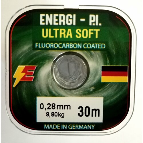 леска energi p i fluorocarbon 100% флюрокарбон 30m 0 17 mm Леска рыболовная, монофильная ULTRA SOFT Fluorocarbon coated, 30 м; 0.28 мм ENERGI-P. I.