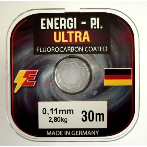 леска energi p i fluorocarbon 100% флюрокарбон 30m 0 17 mm Леска рыболовная, монофильная ULTRA Fluorocarbon coated, 30 м; 0.11 мм ENERGI-P. I.