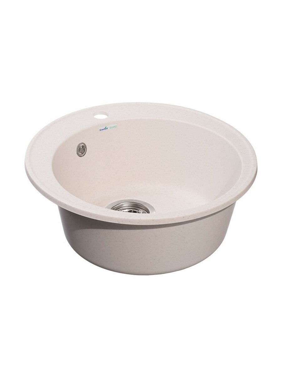 Кухонная кварцевая мойка GranFest QUARZ GF-Z08 D-480мм белый