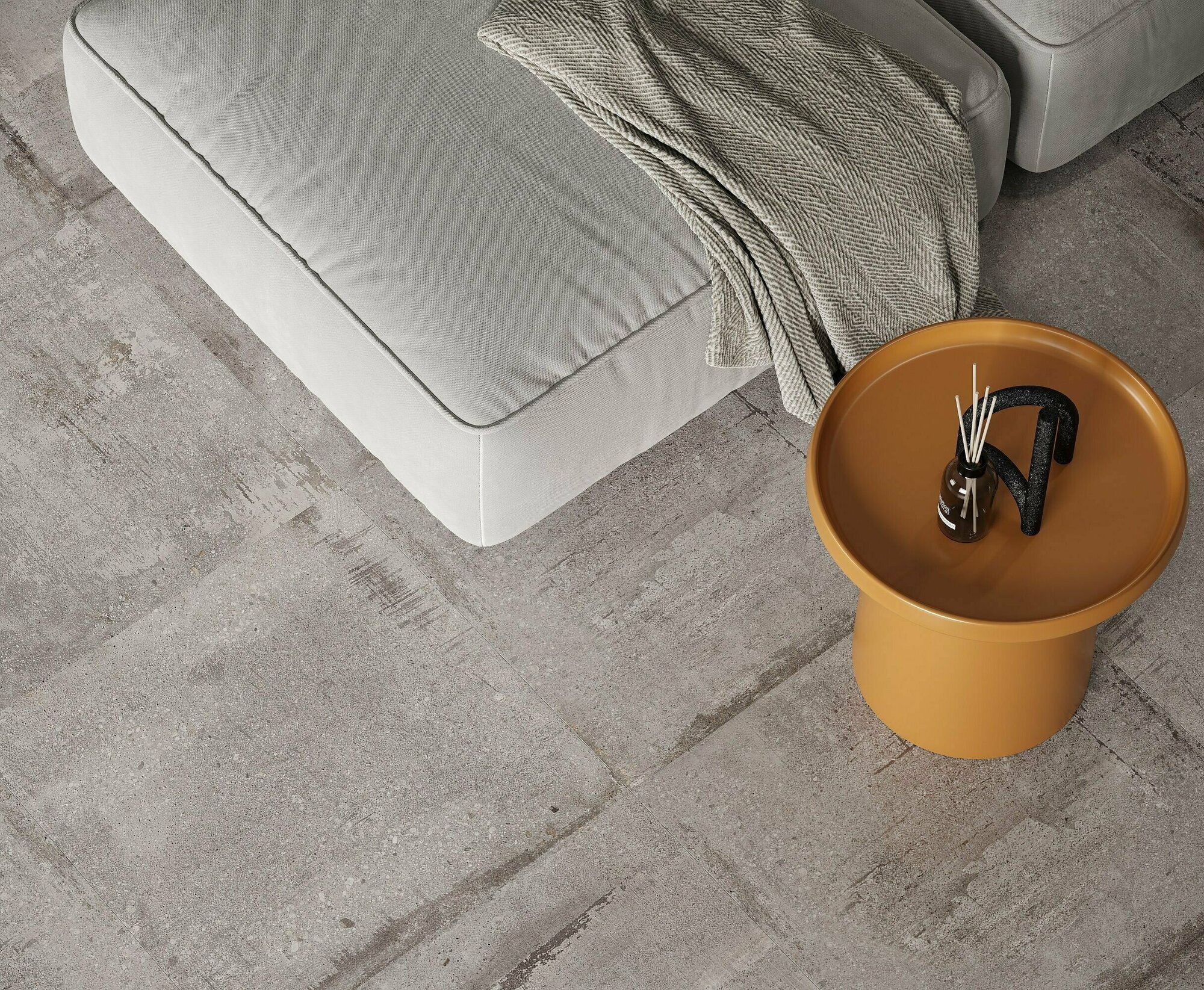 фото Керамогранит Cemento Grigio серый Матовый Карвинг 60x60, 1 уп (4 шт, 1.44 м2)