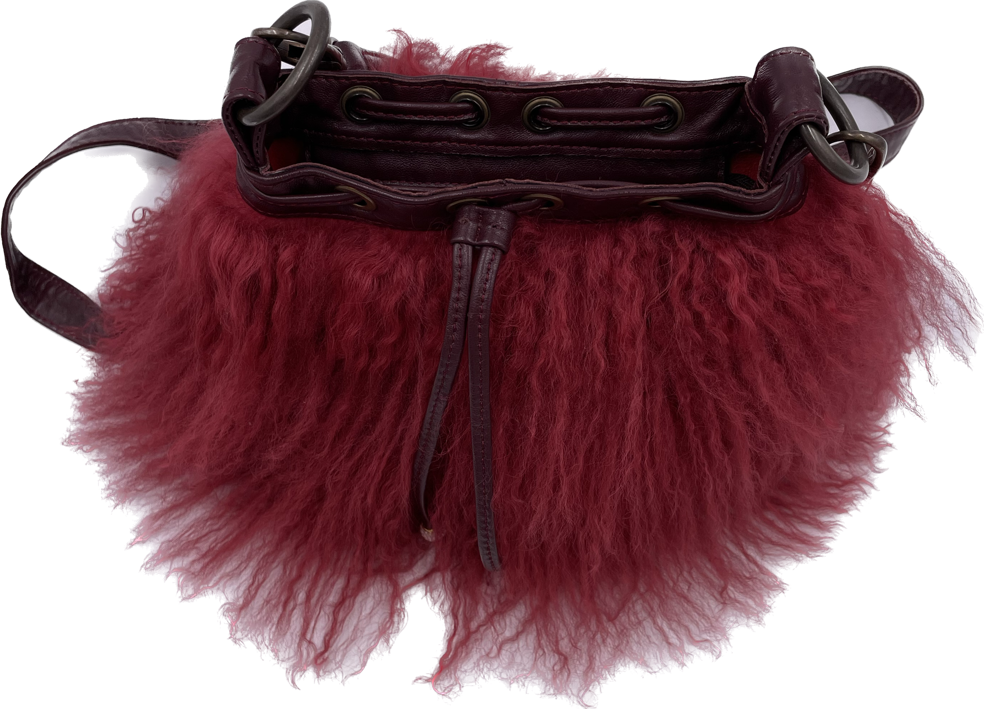 Сумка Королевство Птички & Бабочки, фактура бархатистая, красный — фото 1