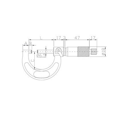 ASIMETO 101-01-2 Микрометр со скобой 0001 мм 0-25 мм