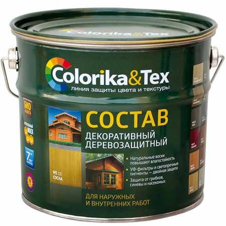 фото Состав Colorika&Tex деревозащитный Colorika&Tex бесцветный 2,7 л, (1шт) (96365)