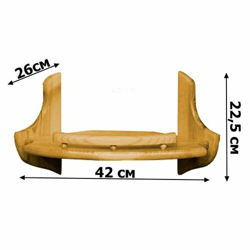 Полка настенная угловая одинарная №38 42х26х22,5 см Искусственное старение