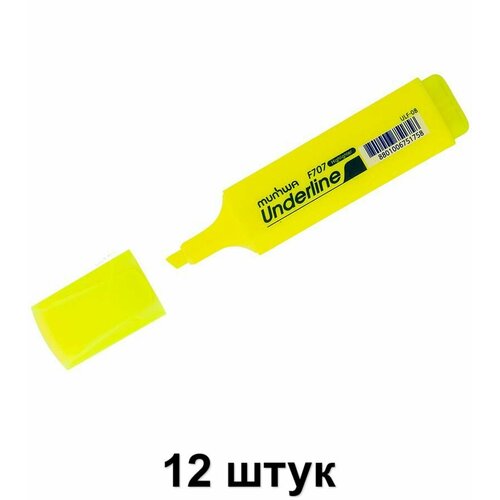 MunHwa Текстовыделитель UnderLine желтый, 1-5 мм, 12 шт