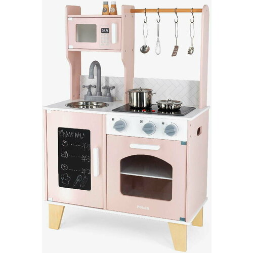 Набор Кухня (свет, звук) розовый с микроволновой печью в ко робке мойка, плита, доска для меню игровой набор варочная плита с печью и кухонными аксессуарами wonderworld