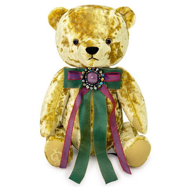 Budi Basa Мягкая игрушка Медведь БернАрт золотой с фиолетовой брошкой 30 см BAg-130