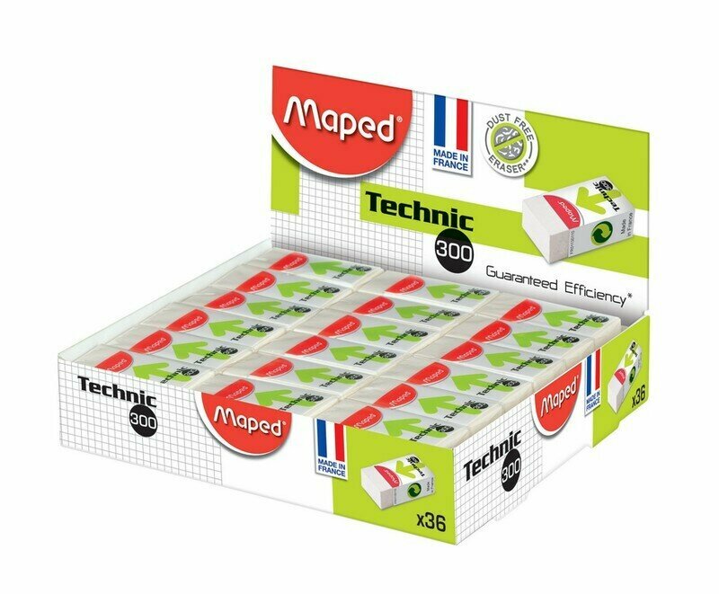 Ластик Maped TECHNIC 600 мини с формулой "без грязи", в картонном футляре (3 шт. в упаковке)