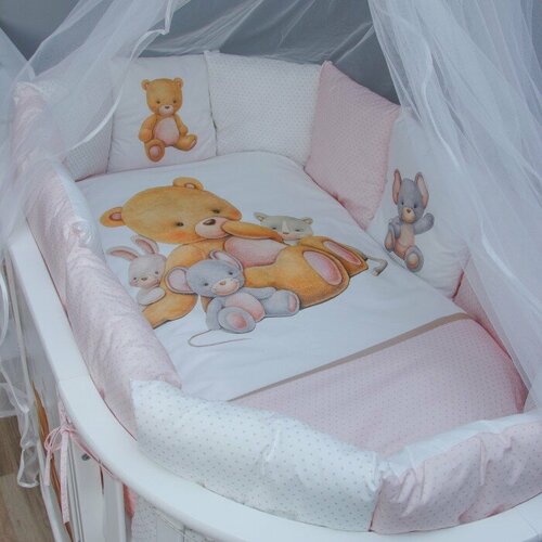 Мишкина Компания горох для овальной кроватки 6 предметов Розовый 7290₽