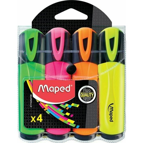 Набор маркер-выделителей Maped Fluo Peps Classic, 4 цвета