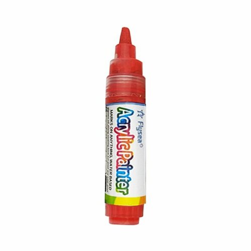 Акриловый маркер с толстым пером для граффити, теггинга, скетча, арта, декора Flysea Acrylic FS-801, 8.5 мм, цвет красный