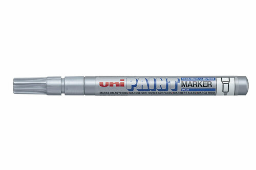 Маркер перманент промышленный Uni Paint PX-21, 0,8-1,2мм, серебро (комплект 3 штуки)
