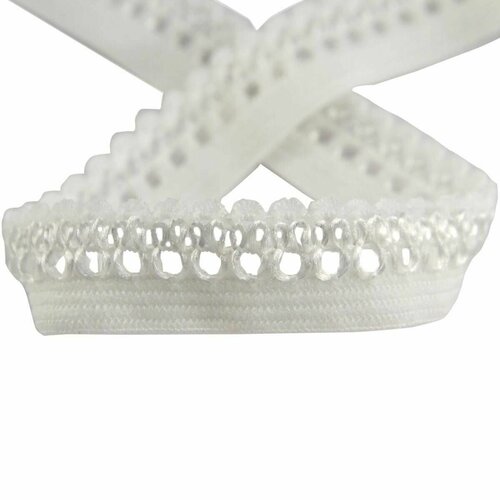 Резинка отделочная ажурная, цвет белый, 25 метров