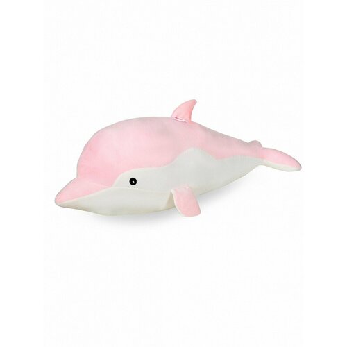Мягкая игрушка подушка Дельфин Триша, бело-розовый, 70 см, Коробейники мягкая игрушка дельфин триша бело голубой