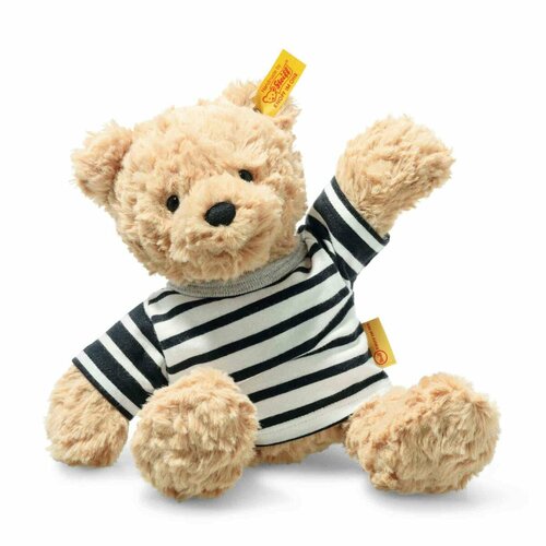 фото Мягкая игрушка steiff soft cuddly friends jimmy teddy bear with t-shirt (штайф мягкие приятные друзья мишка тедди джимми в футболке 25 см) steiff / штайф