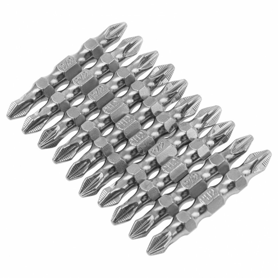 Бита двухсторонняя PH2-PZ2 х 45 мм сталь S2 10 шт. Gross