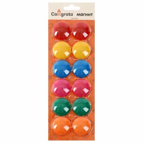 Набор магнитов для доски 12 шт d-3 см на блистере 343₽