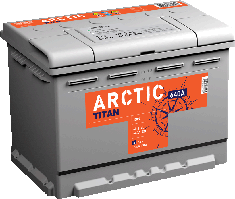 TITAN ARCTIC 60R 620А Обратная полярность 60 Ач (242x175x190) - фото №3