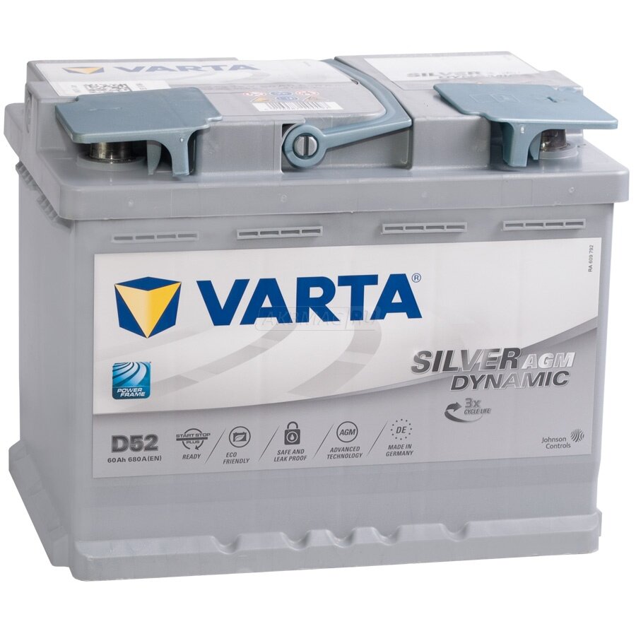 Аккумулятор для спецтехники VARTA Silver Dynamic AGM D52 (560 901 068) 242х175х190