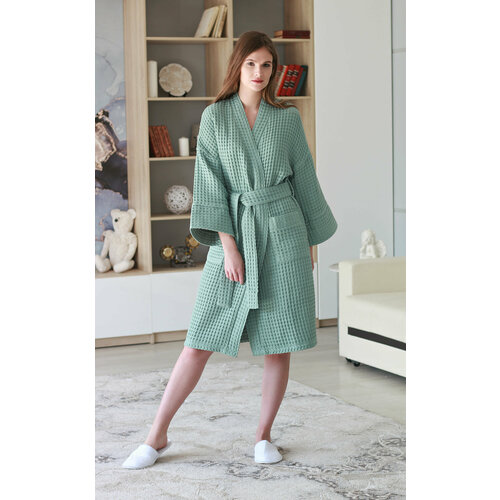 фото Халат zuki, размер s, зеленый, бирюзовый